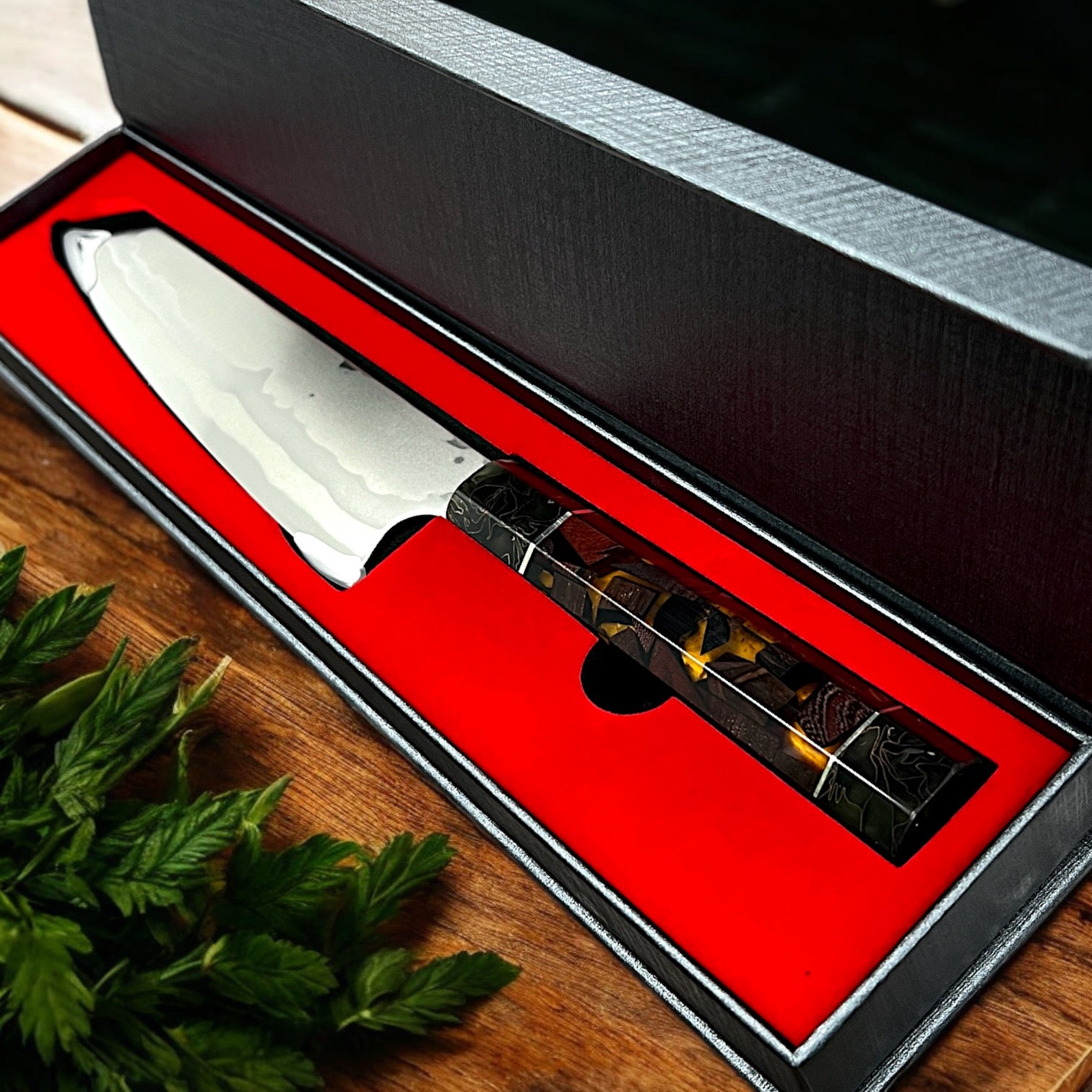Kiritsuke Profiküchenmesser mit Wunschgravur | VG10-Kernstahl im Kasumi-Stil (Leuchtet)