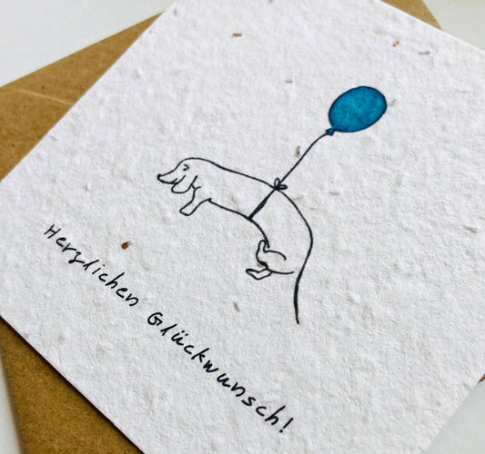 "Glückwunsch" Saatpapier Grußkarten | Schenken, einpflanzen, beim wachsen zusehen