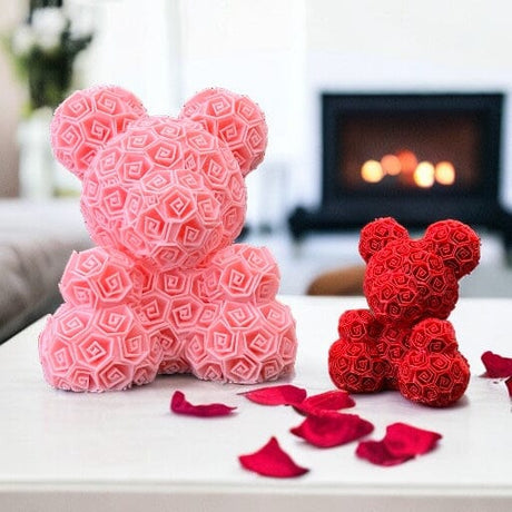 Bär umhüllt von Rosen | Einzigartige 3D Figur Home Decor Dreizack | 3D Druck oesterreich handgemachte geschenke in wien