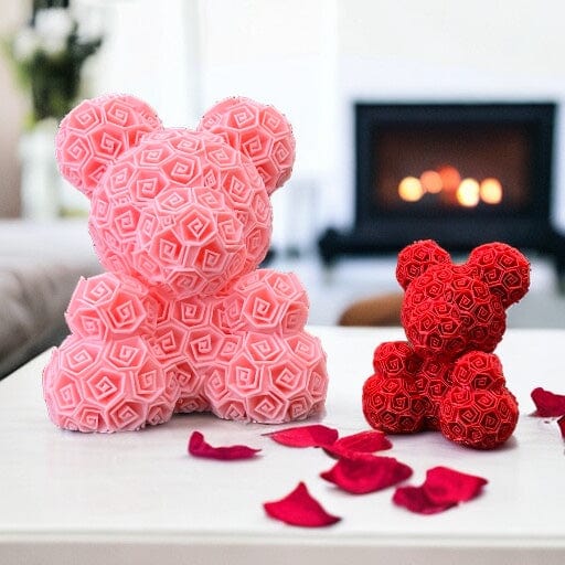 Bär umhüllt von Rosen | Einzigartige 3D Figur Home Decor Dreizack | 3D Druck oesterreich handgemachte geschenke in wien