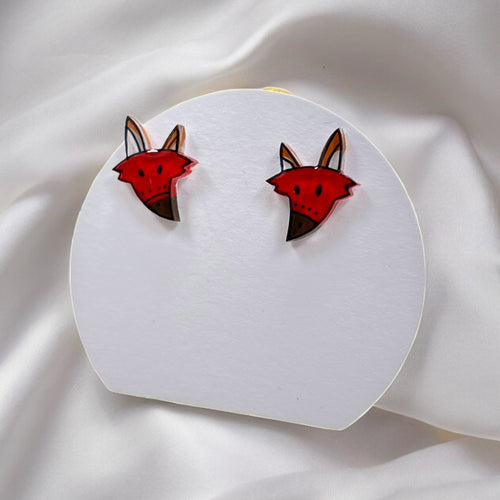 Fuchs Ohrstecker | Handbemalter Acrylglas Schmuck