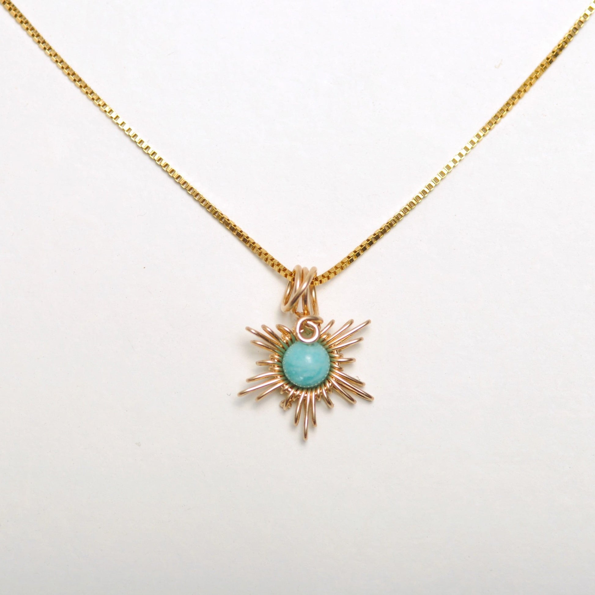 Traumsonne Amazonit | Edelsteine & 14K Solidvergoldung Schmuck Necklessary oesterreich handgemachte geschenke in wien