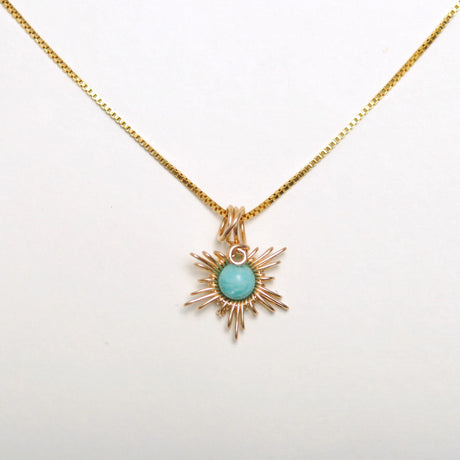 Traumsonne Amazonit | Edelsteine & 14K Solidvergoldung Schmuck Necklessary oesterreich handgemachte geschenke in wien