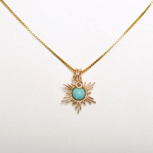 Traumsonne Amazonit | Edelsteine & 14K Solidvergoldung Schmuck Necklessary oesterreich handgemachte geschenke in wien