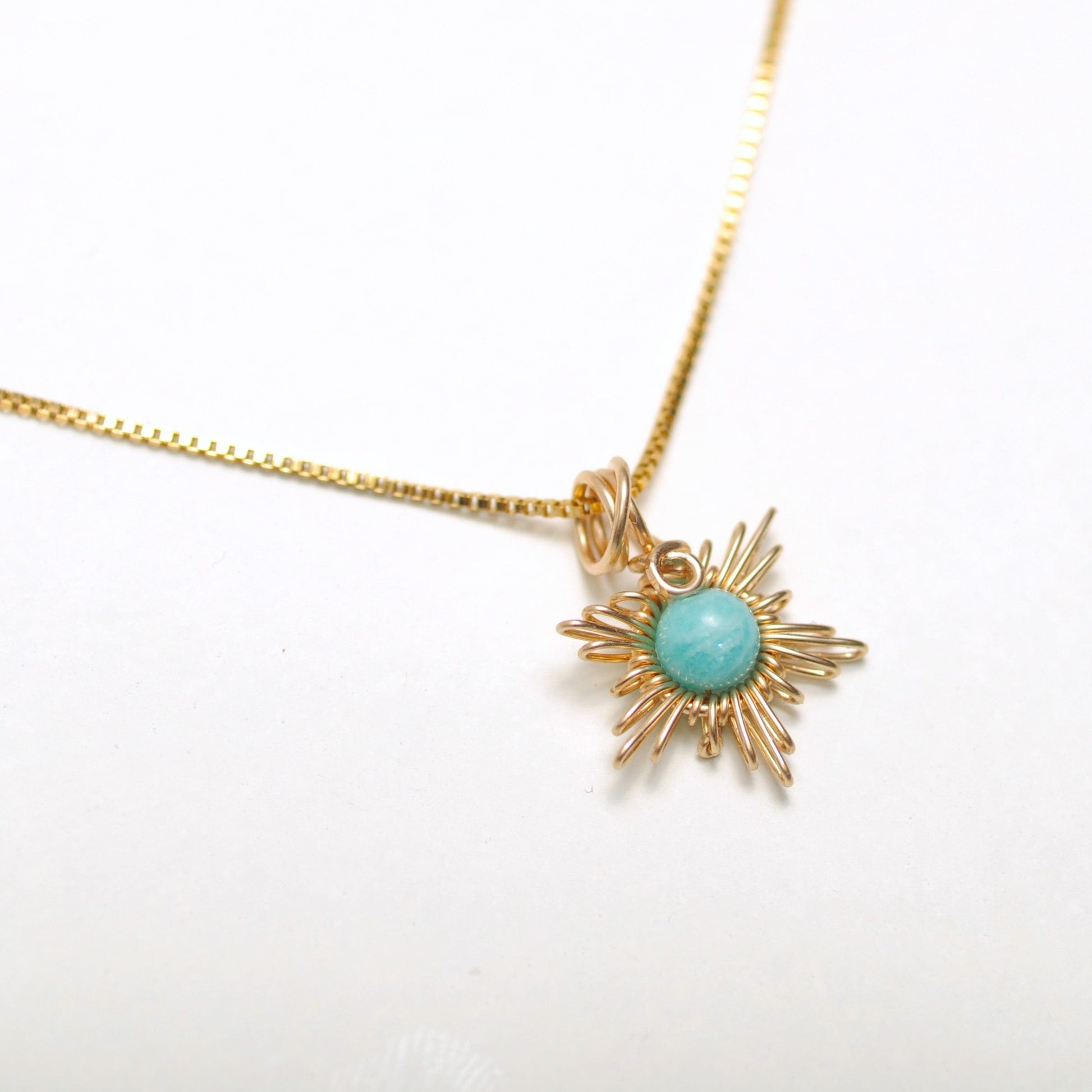 Traumsonne Amazonit | Edelsteine & 14K Solidvergoldung Schmuck Necklessary oesterreich handgemachte geschenke in wien