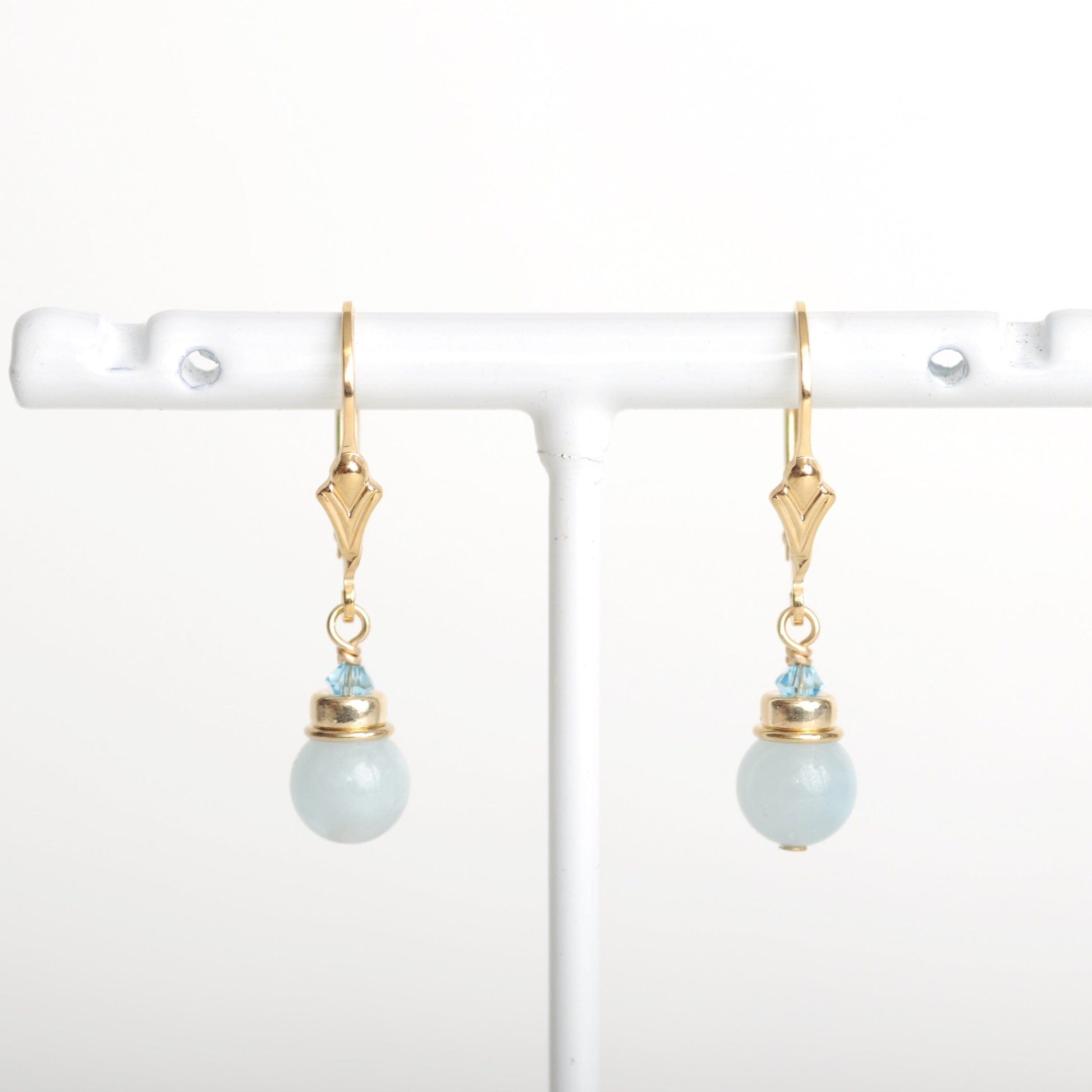 Brisuren Ohrringe Aquamarin | Edelsteine & 14K Solidvergoldung Schmuck Necklessary oesterreich handgemachte geschenke in wien