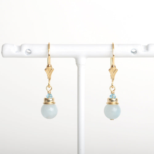Brisuren Ohrringe Aquamarin | Edelsteine & 14K Solidvergoldung Schmuck Necklessary oesterreich handgemachte geschenke in wien