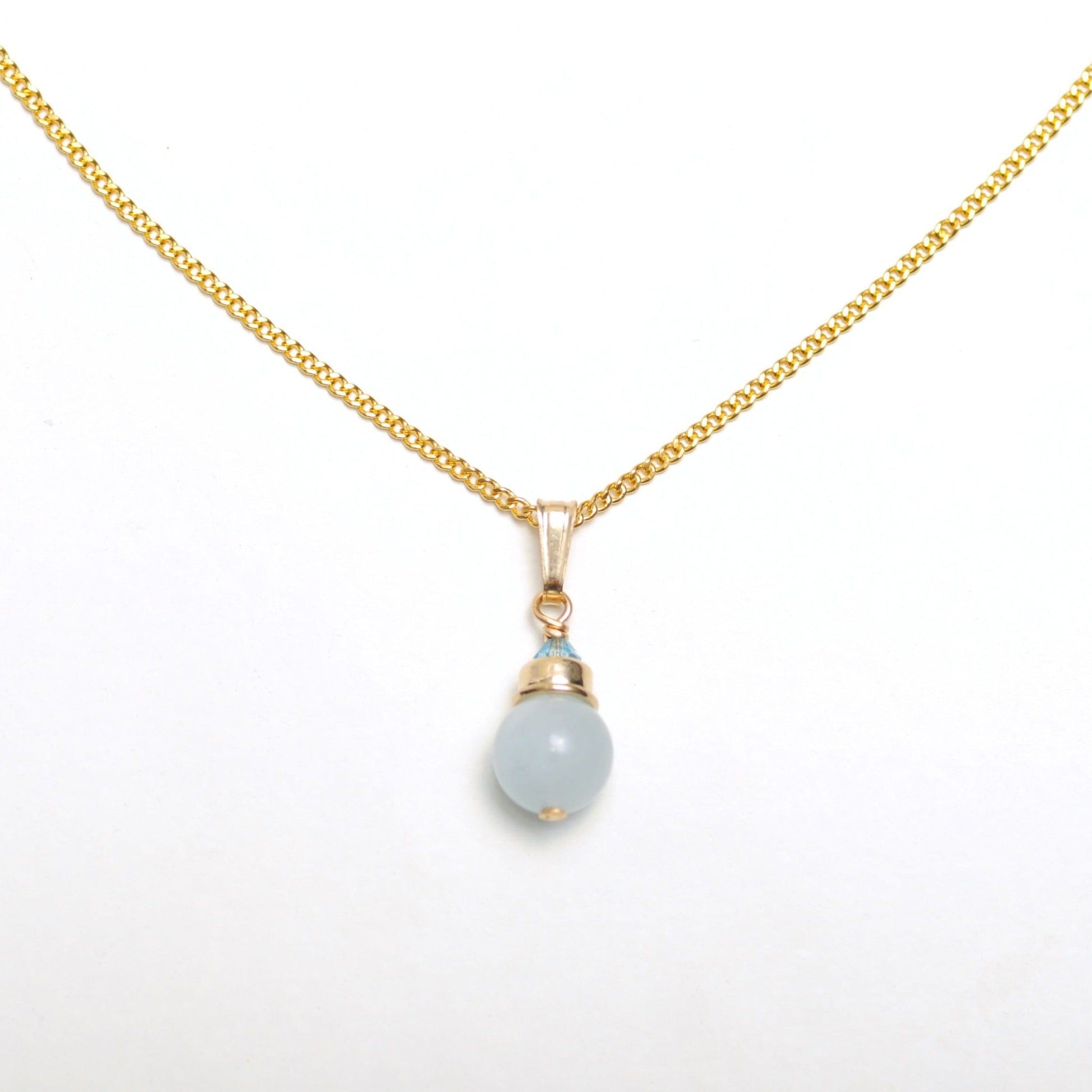 Steinhalskette Aquamarin | Edelsteine & 14K Solidvergoldung Schmuck Necklessary oesterreich handgemachte geschenke in wien
