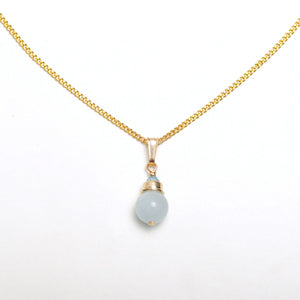 Steinhalskette Aquamarin | Edelsteine & 14K Solidvergoldung Schmuck Necklessary oesterreich handgemachte geschenke in wien