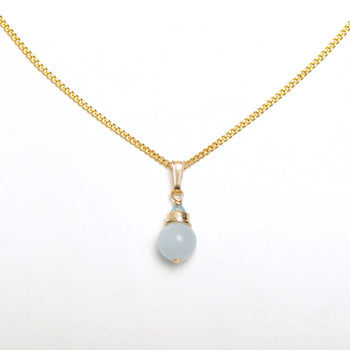 Steinhalskette Aquamarin | Edelsteine & 14K Solidvergoldung Schmuck Necklessary oesterreich handgemachte geschenke in wien