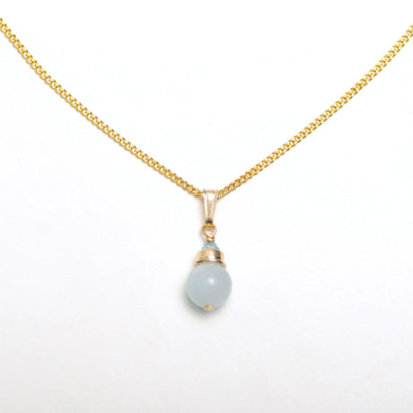 Steinhalskette Aquamarin | Edelsteine & 14K Solidvergoldung Schmuck Necklessary oesterreich handgemachte geschenke in wien