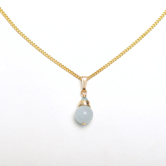 Steinhalskette Aquamarin | Edelsteine & 14K Solidvergoldung Schmuck Necklessary oesterreich handgemachte geschenke in wien