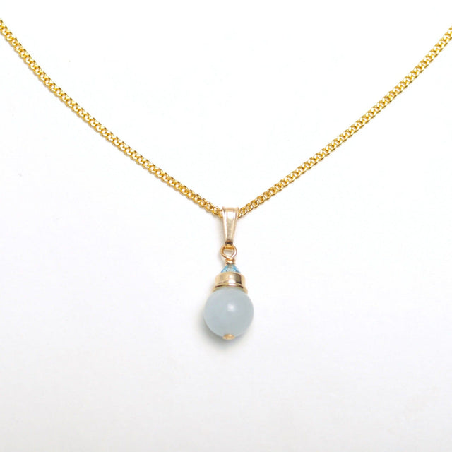 Steinhalskette Aquamarin | Edelsteine & 14K Solidvergoldung Schmuck Necklessary oesterreich handgemachte geschenke in wien
