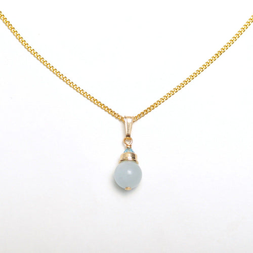 Steinhalskette Aquamarin | Edelsteine & 14K Solidvergoldung Schmuck Necklessary oesterreich handgemachte geschenke in wien
