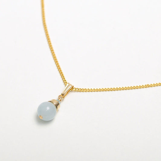 Steinhalskette Aquamarin | Edelsteine & 14K Solidvergoldung Schmuck Necklessary oesterreich handgemachte geschenke in wien
