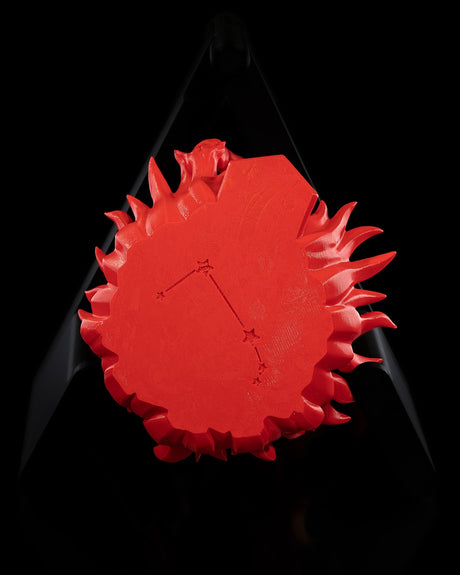 Aries-Figur (Widder) aus 3D-Druck, stilvoll und minimalistisch, mit Sternbild auf der Unterseite. Nachhaltig aus PLA (Maisstärke), in zwei Größen und Farbvarianten. Perfekt für Widder-Geborene (21. März – 19. April).