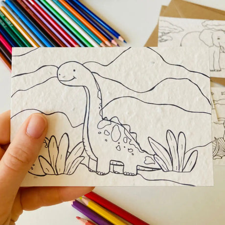 Einpflanzbare Ausmalkarten-Set mit Tiermotiven von Blühwerk – 4 kreative Karten zum Ausmalen und Einpflanzen, nachhaltiges Geschenk für Kinder