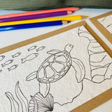 Einpflanzbare Ausmalkarten-Set mit Tiermotiven von Blühwerk – 4 kreative Karten zum Ausmalen und Einpflanzen, nachhaltiges Geschenk für Kinder
