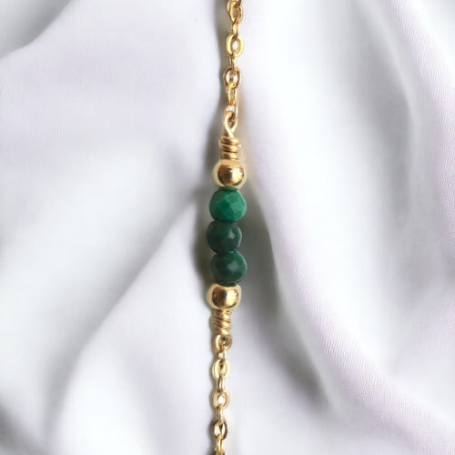 Feine Armkette Malachit | Edelsteine & 14K Solidvergoldung Schmuck Necklessary oesterreich handgemachte geschenke in wien