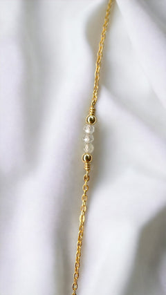 Feine Armkette Zirkon  | Edelsteine & 14K Solidvergoldung