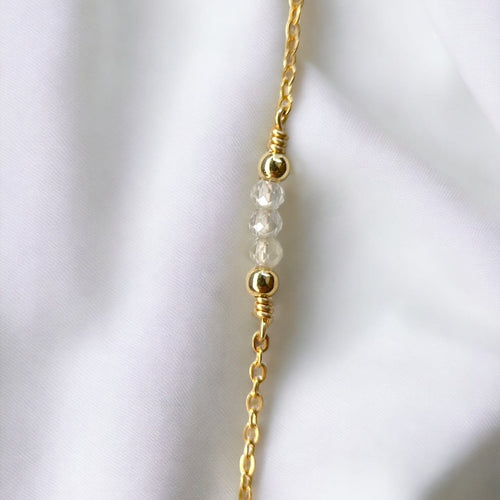 Feine Armkette Zirkon  | Edelsteine & 14K Solidvergoldung Schmuck Necklessary oesterreich handgemachte geschenke in wien