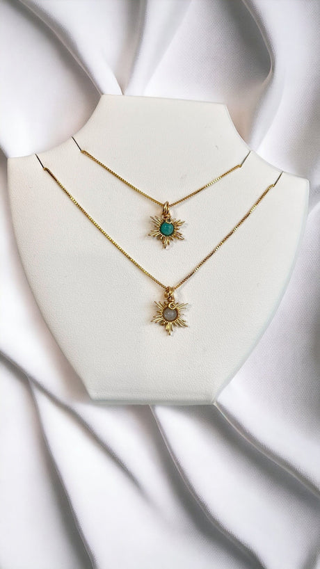 Traumsonne Amazonit | Edelsteine & 14K Solidvergoldung Schmuck Necklessary oesterreich handgemachte geschenke in wien