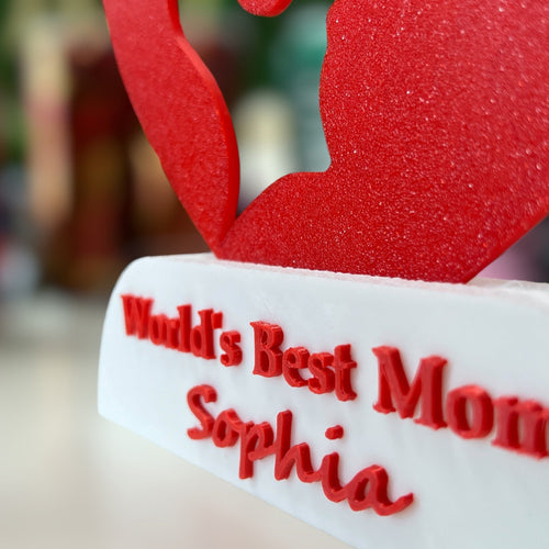 Worlds Best Mom | Trophäe mit Wunschnamen Trophäe Dreizack | 3D Druck oesterreich handgemachte geschenke in wien