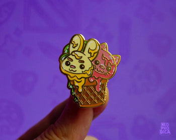 Bunny-Cat Icecream | Freche Enamel-Pin Kollektion Accessoires Neophobica oesterreich handgemachte geschenke in wien