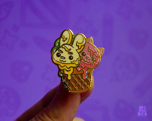 Bunny-Cat Icecream | Freche Enamel-Pin Kollektion Accessoires Neophobica oesterreich handgemachte geschenke in wien