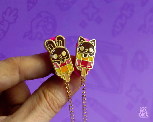 Bunny Popsicle Doppel-Pin | Freche Enamel-Pin Kollektion Accessoires Neophobica oesterreich handgemachte geschenke in wien