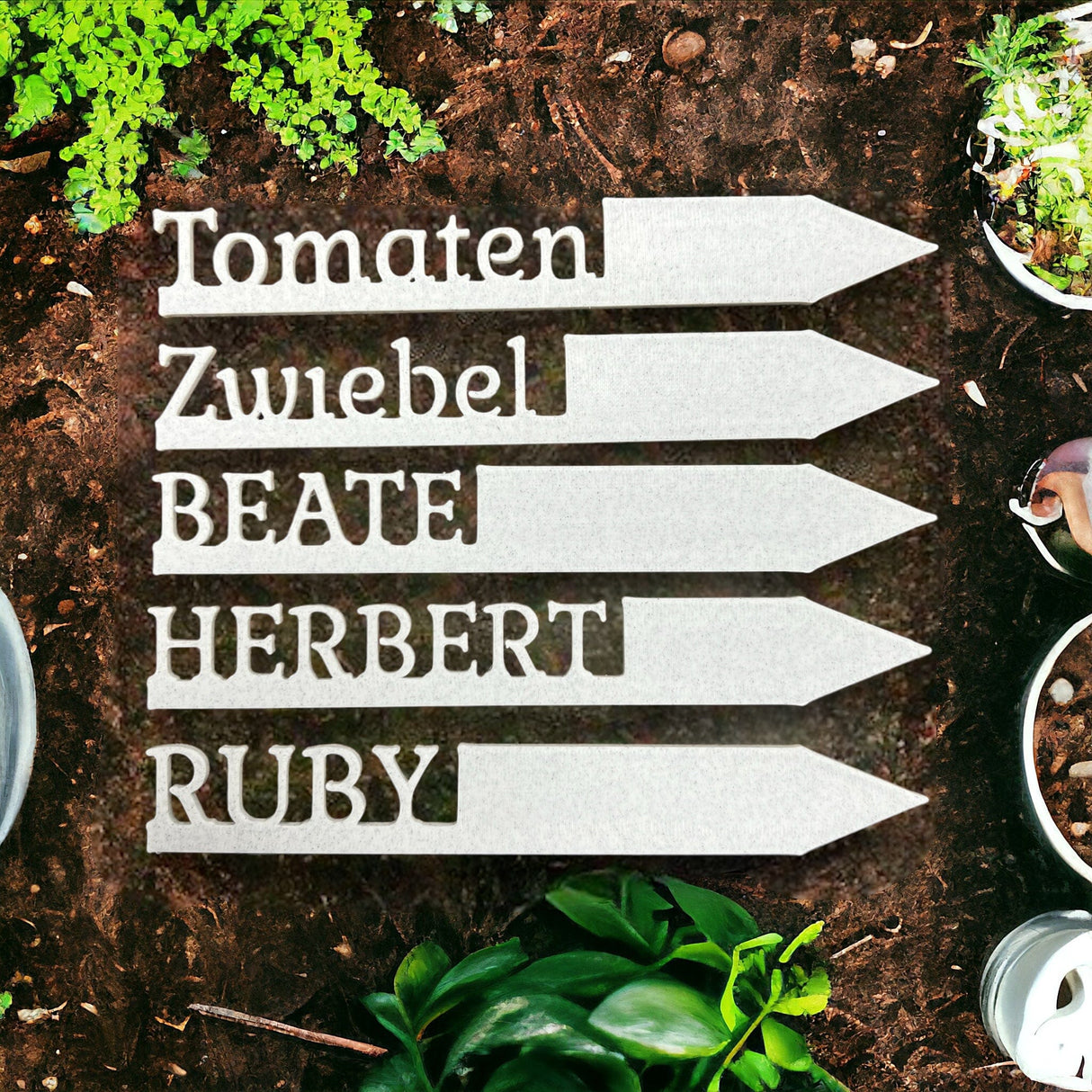 Individuelle Namensschilder für deine Pflanzen & Kräuter Personalisiert & Individuell Dreizack | 3D Druck oesterreich handgemachte geschenke in wien