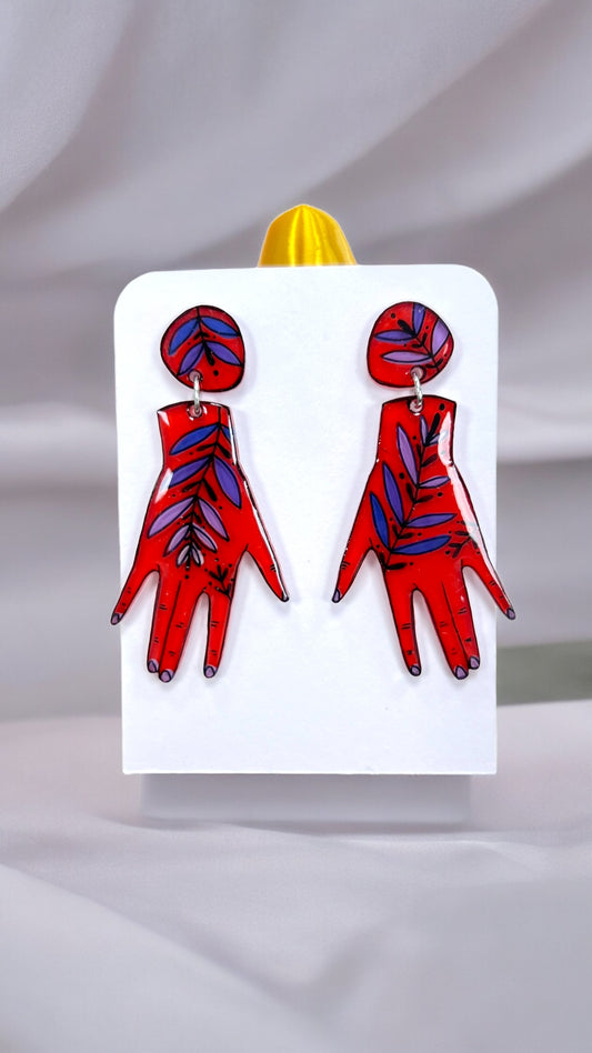 Magic Hands Ohrringe | Handbemalter Acrylglas Schmuck
