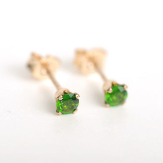 Ohrstecker Chromdiopsid | Edelsteine & 14K Solidvergoldung Schmuck Necklessary oesterreich handgemachte geschenke in wien