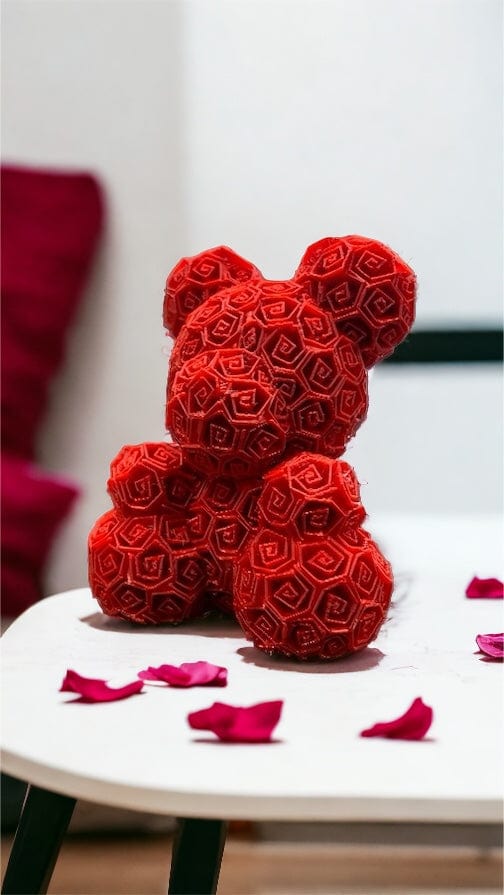 Bär umhüllt von Rosen | Einzigartige 3D Figur Home Decor Dreizack | 3D Druck oesterreich handgemachte geschenke in wien
