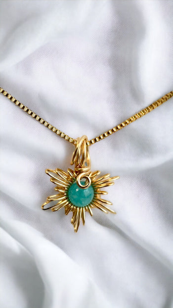 Traumsonne Amazonit | Edelsteine & 14K Solidvergoldung Schmuck Necklessary oesterreich handgemachte geschenke in wien
