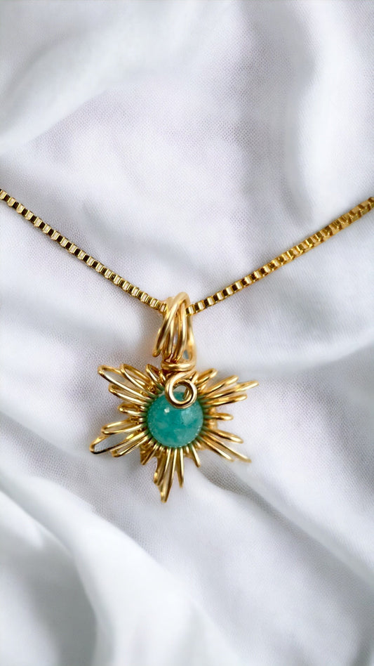 Traumsonne Amazonit | Edelsteine & 14K Solidvergoldung Schmuck Necklessary oesterreich handgemachte geschenke in wien