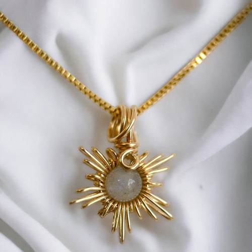 Traumsonne Labradorit | Edelsteine & 14K Solidvergoldung Schmuck Necklessary oesterreich handgemachte geschenke in wien