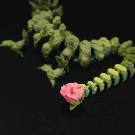 Flexo-Königsdrache Waldoptik 3D-gedruckt, 60 cm, beweglich und nachhaltig aus PLA, ideal für Sammler, Dekoration und Geschenke