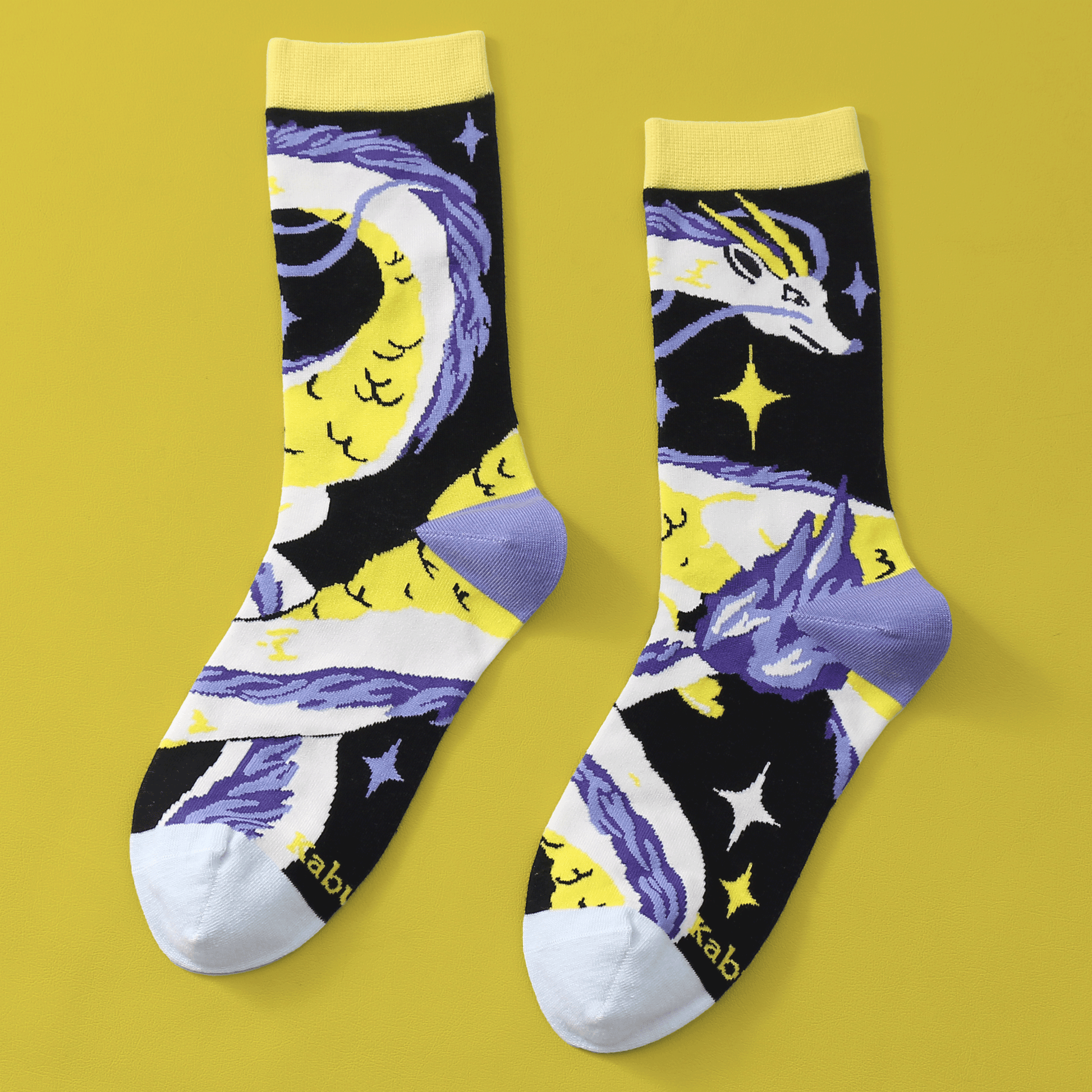 Purple Dragon | Baumwollsocken mit anmutigen Design