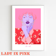 Lady in Pink - A4 Print | Lebendige Queer Kunst