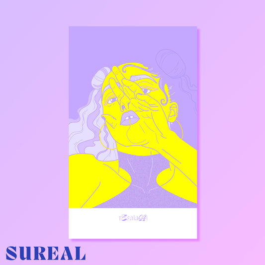 Resalami Postkarten – Lebendige Farben, FLINTA und queere Inhalte, signiert, auf hochwertigem Art-Matt-Papier. Kunst aus Wien, Format 11 cm x 17,5 cm. Dreizack Wien.