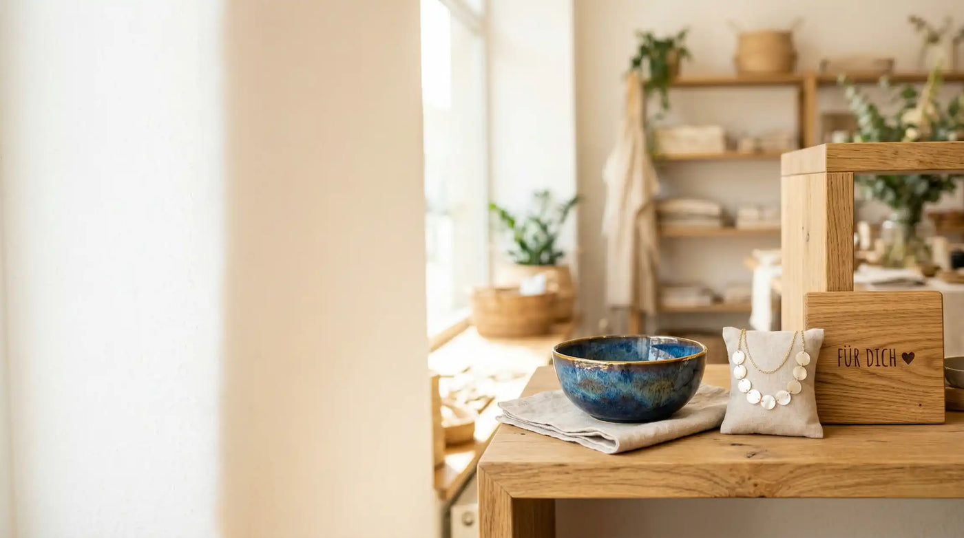 Hero Foto von Dreizack Wien mit handgemachten und personalisierten Produkten