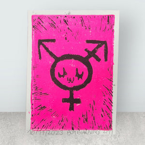Original A4 Linoldruck von BoyBurning | Kunst in Zeichen der Toleranz LGTBQ Prints BoyBurning oesterreich handgemachte geschenke in wien