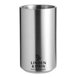 Doppelwandiger Edelstahl-Flaschenkühler mit Gravur – Ø11,5 × 18,5 cm, rostfrei & personalisiert, graviert in Wien bei Dreizack

