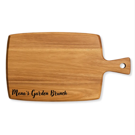 Akazienholz Schneidebrett mit Gravur – Cheese- & Charcuterie Board, 43 x 25 cm, personalisierbar, geölt & nachhaltig