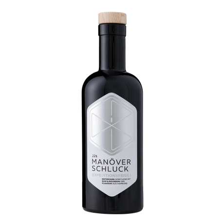 JJs Manöverschluck Expeditionsreise I – Limited Edition Rum-Bourbon-Mix, rote Flasche mit maritimem Design, 500 ml bei Dreizack Wien