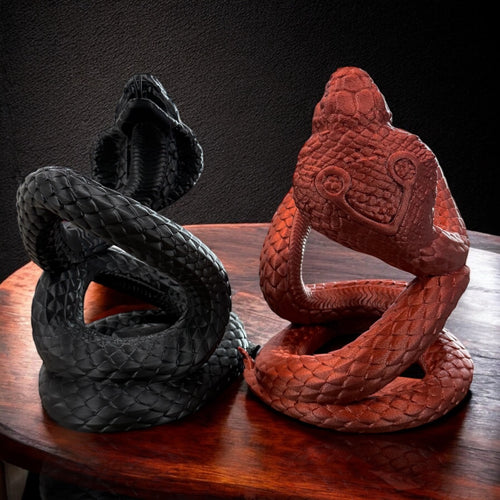 Flaschenhalter „Hebi-Doshi“: 3D-Druck Kobra, 27 cm hoch, 20 cm breit, passend für Wein, Whiskey, Rum und mehr. Nachhaltig aus PLA, Wunschfarbe oder handbemalt, produziert in Wien.