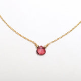 Tropfen Halskette Granat | Edelsteine & 14K Solidvergoldung Schmuck Necklessary oesterreich handgemachte geschenke in wien