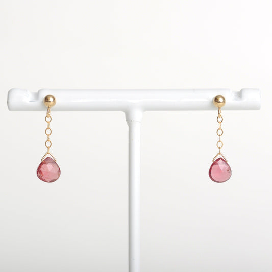 Ohrstecker Tropfen Granat | Edelsteine & 14K Solidvergoldung Schmuck Necklessary oesterreich handgemachte geschenke in wien