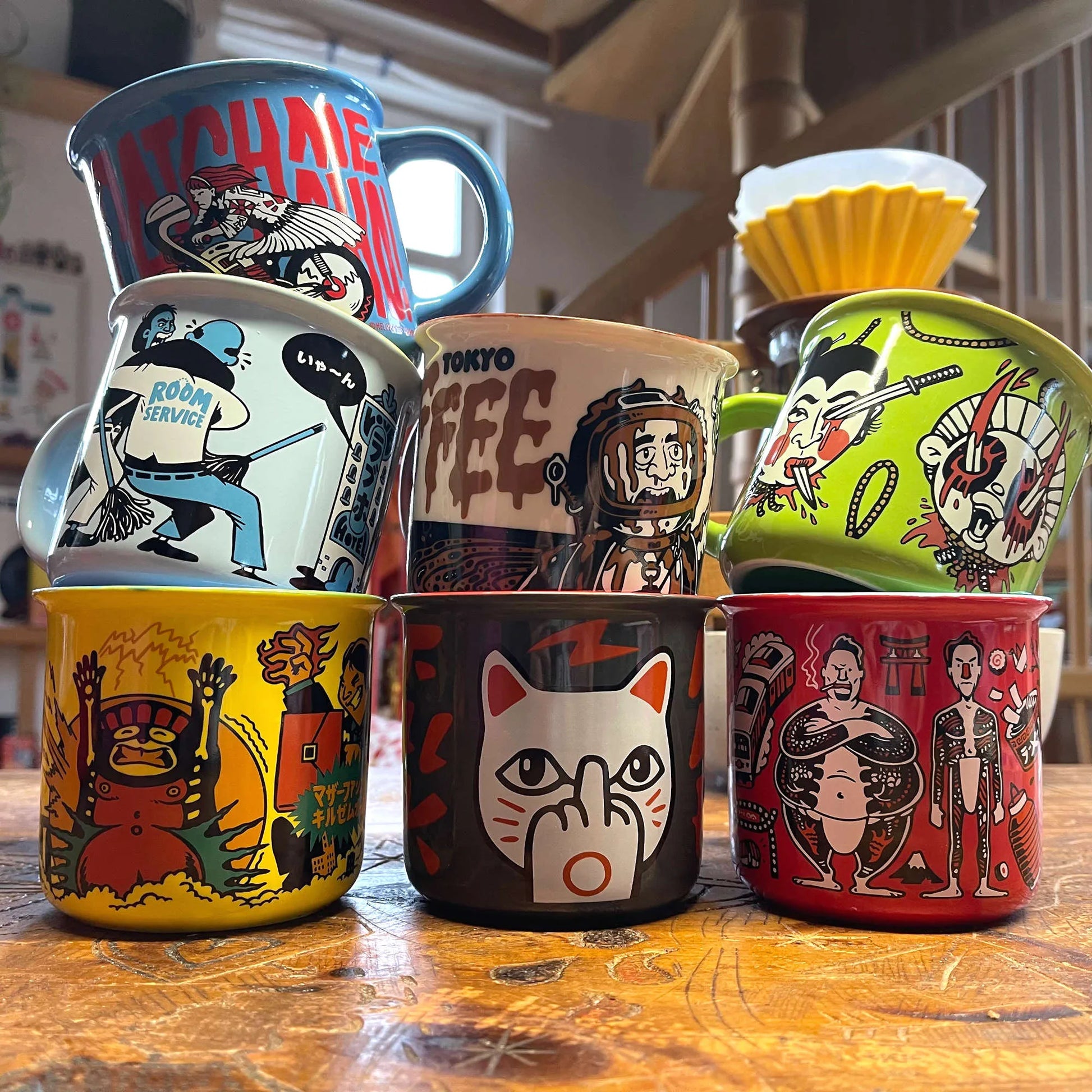 Freche Keramiktasse „F You Neko“ von Heldbergs Games mit Lucky Cat Mittelfinger-Motiv